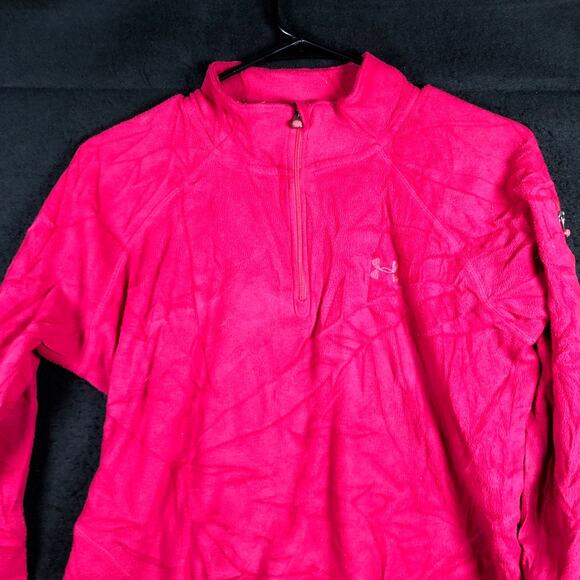 Under Armour Womens Sweater Pink 1/4 Zip Fleece Outdoors Lightweight Small - Picture 2 of 11